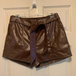Shein faux leather shorts size large